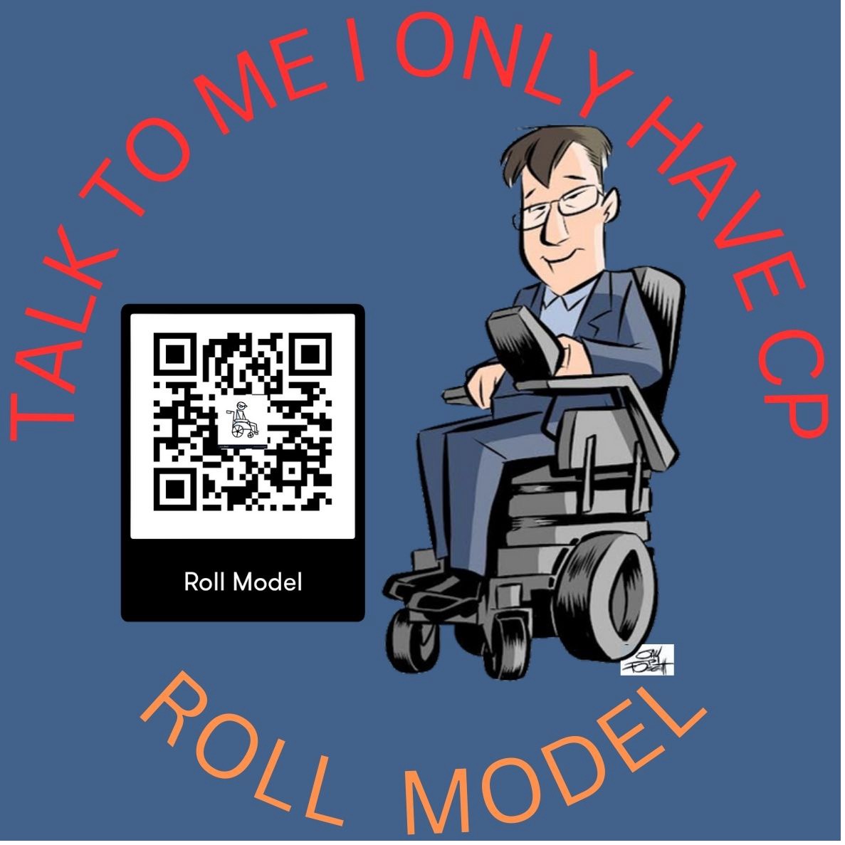 Promotional illustration connected to Derek Spaight's disability advocacy and speaking work.